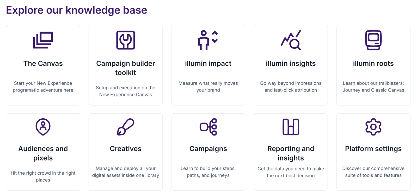 illumin knowledge base category structure — 9 taxonomy categories designed and configured in ServiceNow by Rob Whyte
