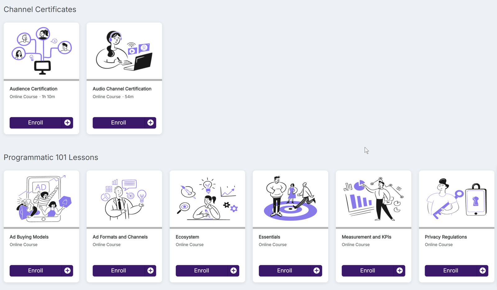 illumin Academy course catalogue, certification courses deployed on Absorb LMS, designed and configured by Rob Whyte